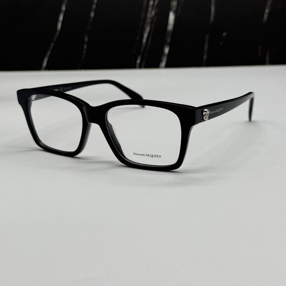 BRAND NEW ALEXANDER MCQUEEN EYEGLASSES, WOMEN BLACK EYEWEAR AM0283O 001 - Picture 2 of 9